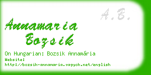 annamaria bozsik business card